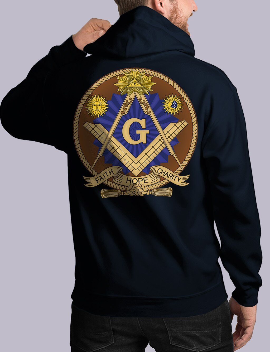 Faith Hope and Charity Masonic Hoodie - Image 2