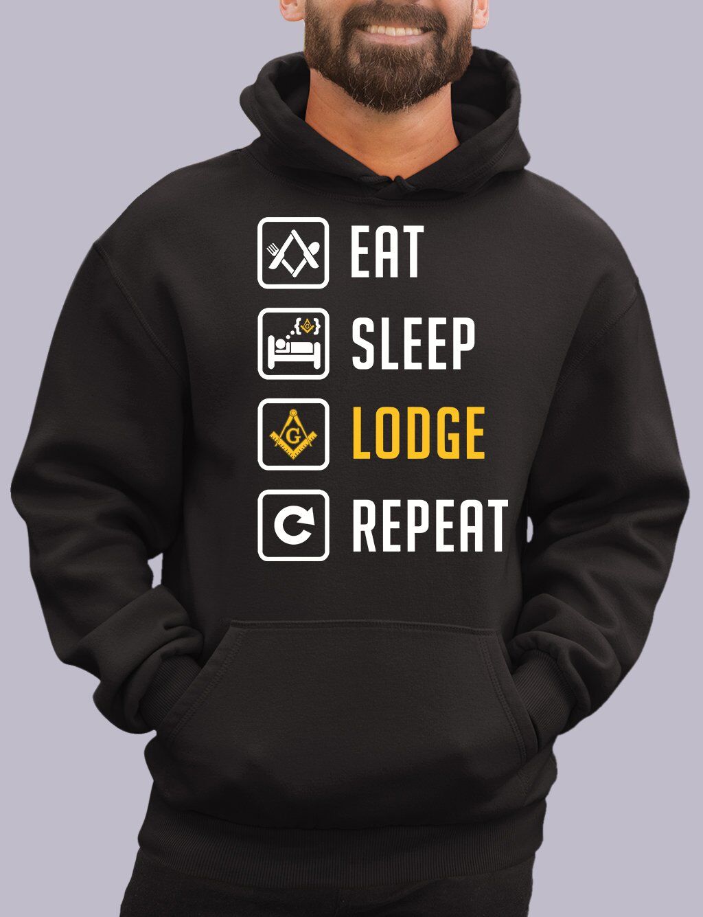Eat Sleep Lodge Repeat Masonic Hoodie