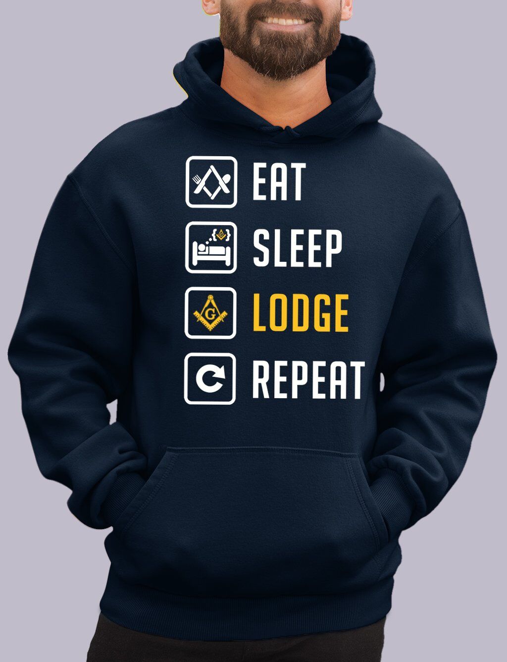Eat Sleep Lodge Repeat Masonic Hoodie - Image 2