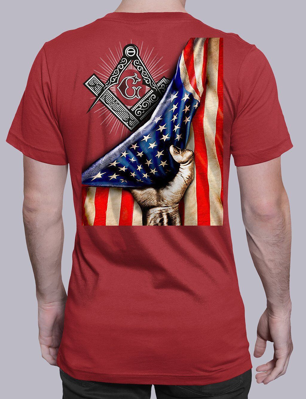 Masonic American Flag T-Shirt - Image 4