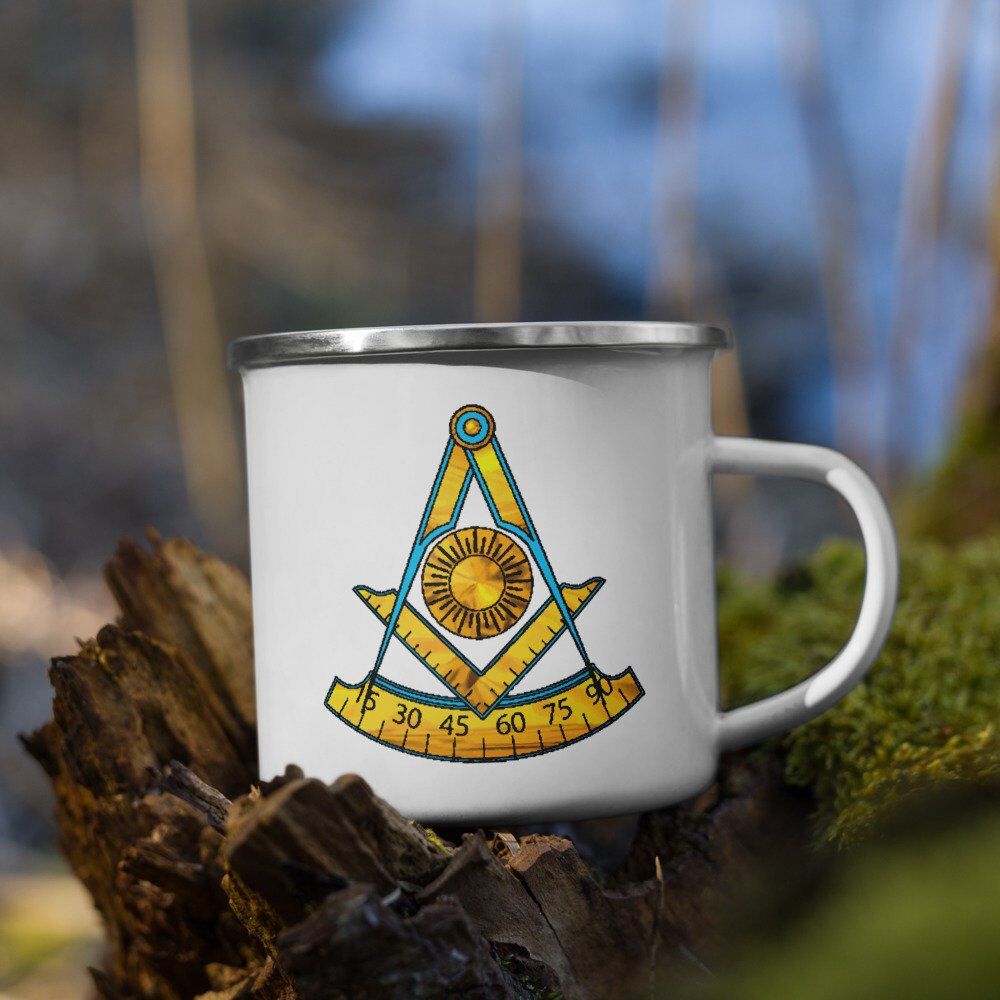 Past Master Masonic Enamel Mug 12 Oz