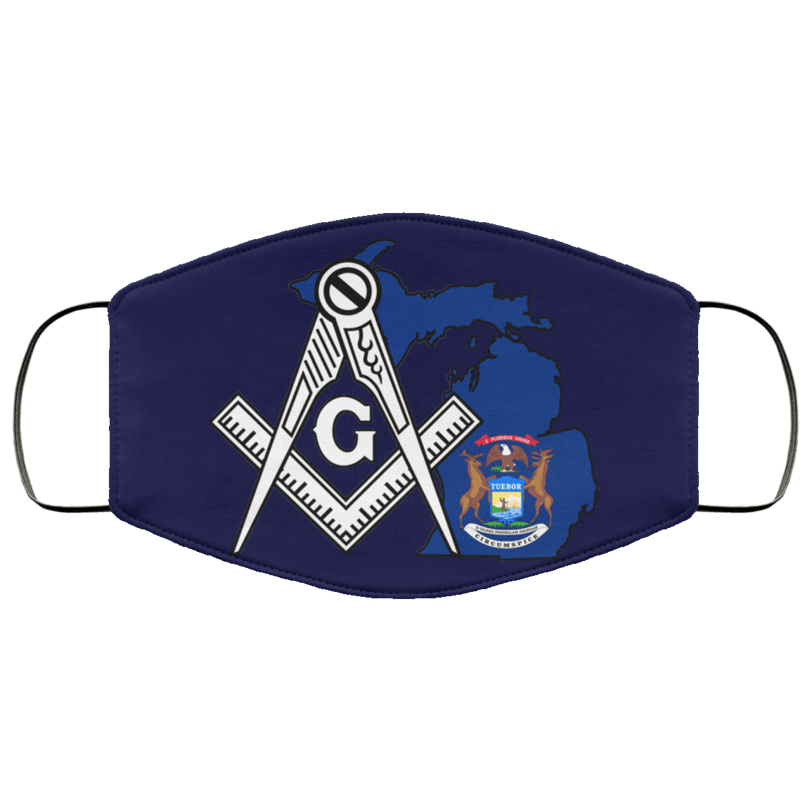 Michigan Masonic Face Mask - Image 2