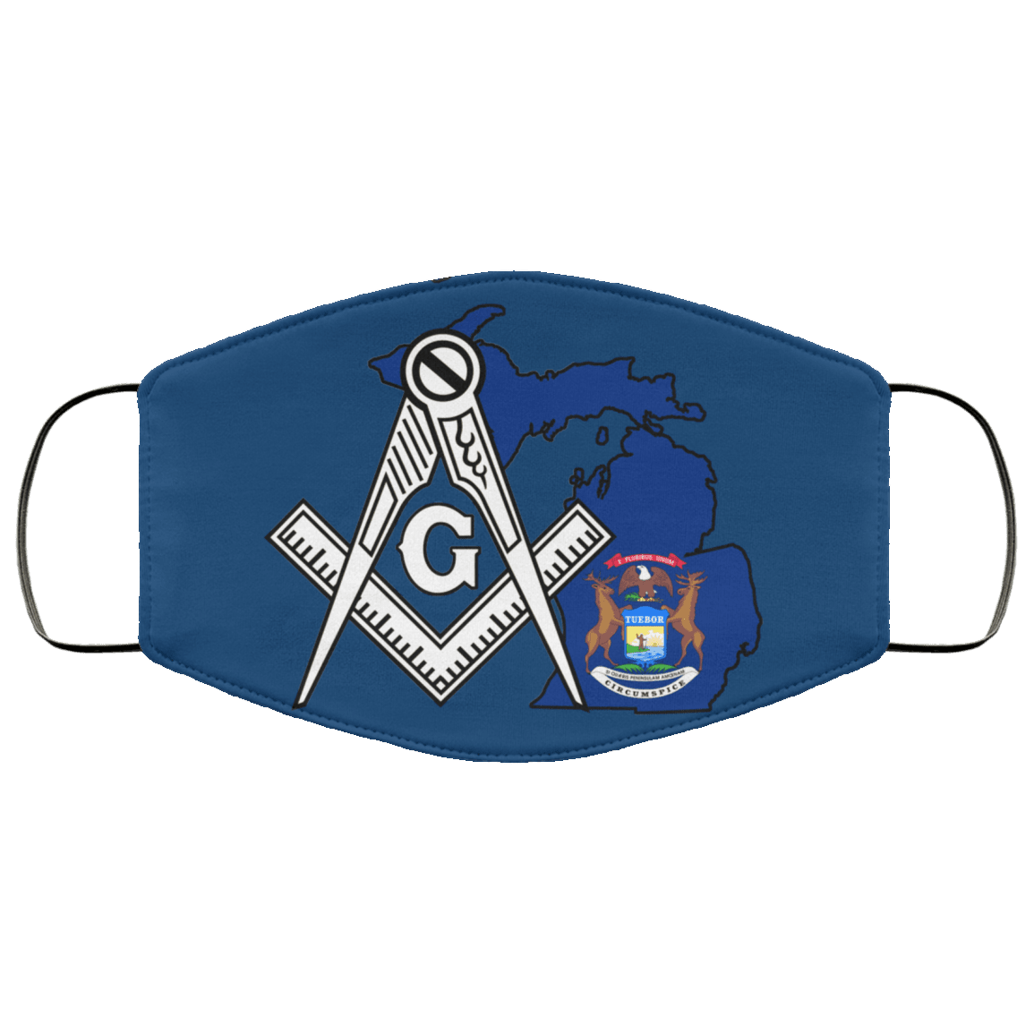 Michigan Masonic Face Mask - Image 4