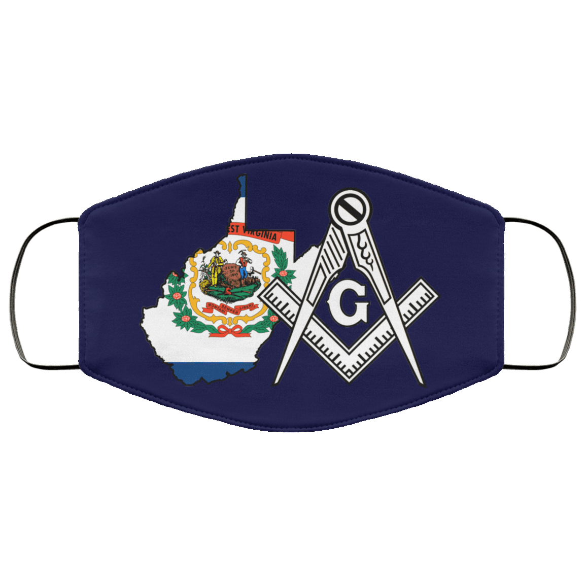 West Virginia Masonic Face Mask - Image 2