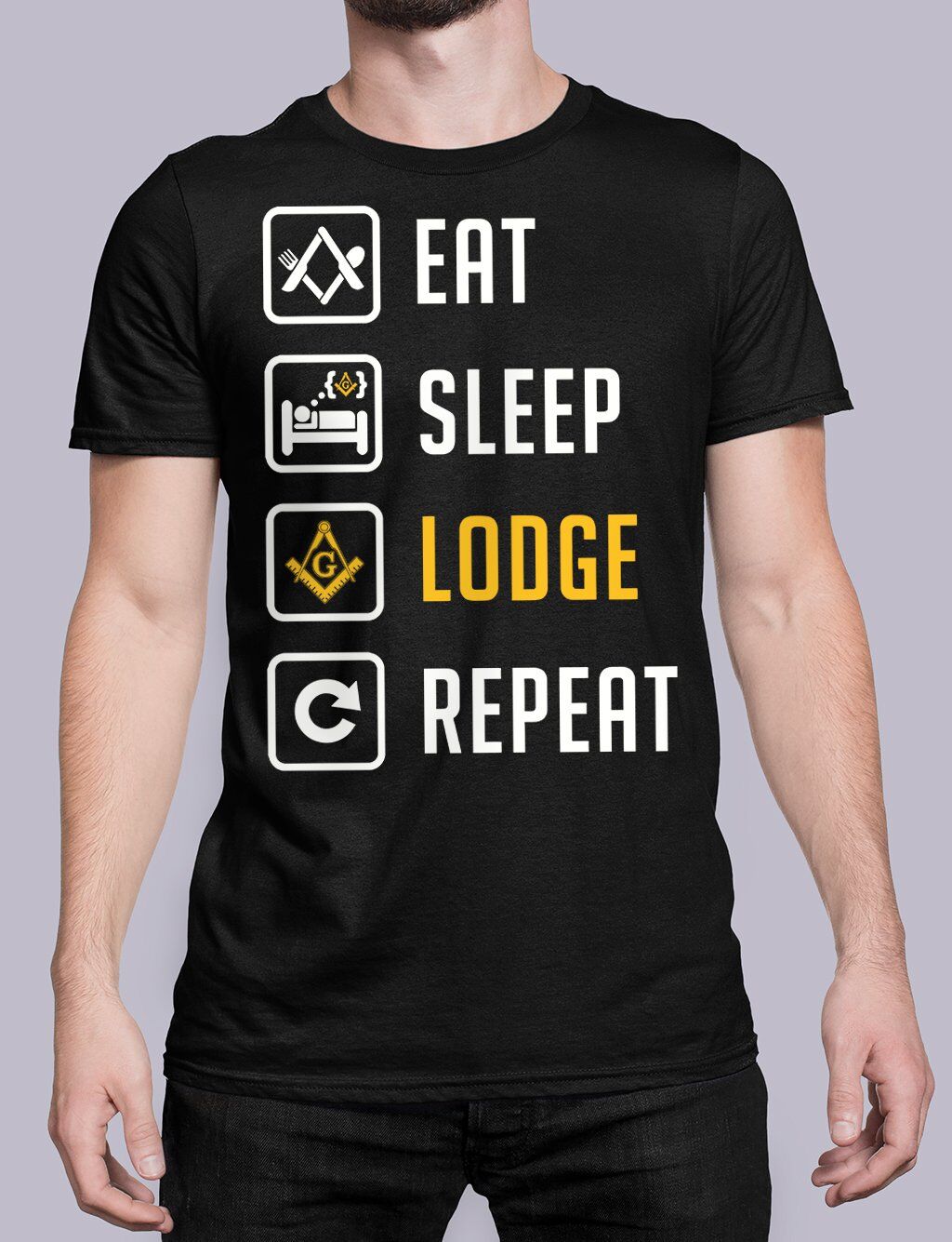 Eat Sleep Lodge Repeat Masonic T-Shirt