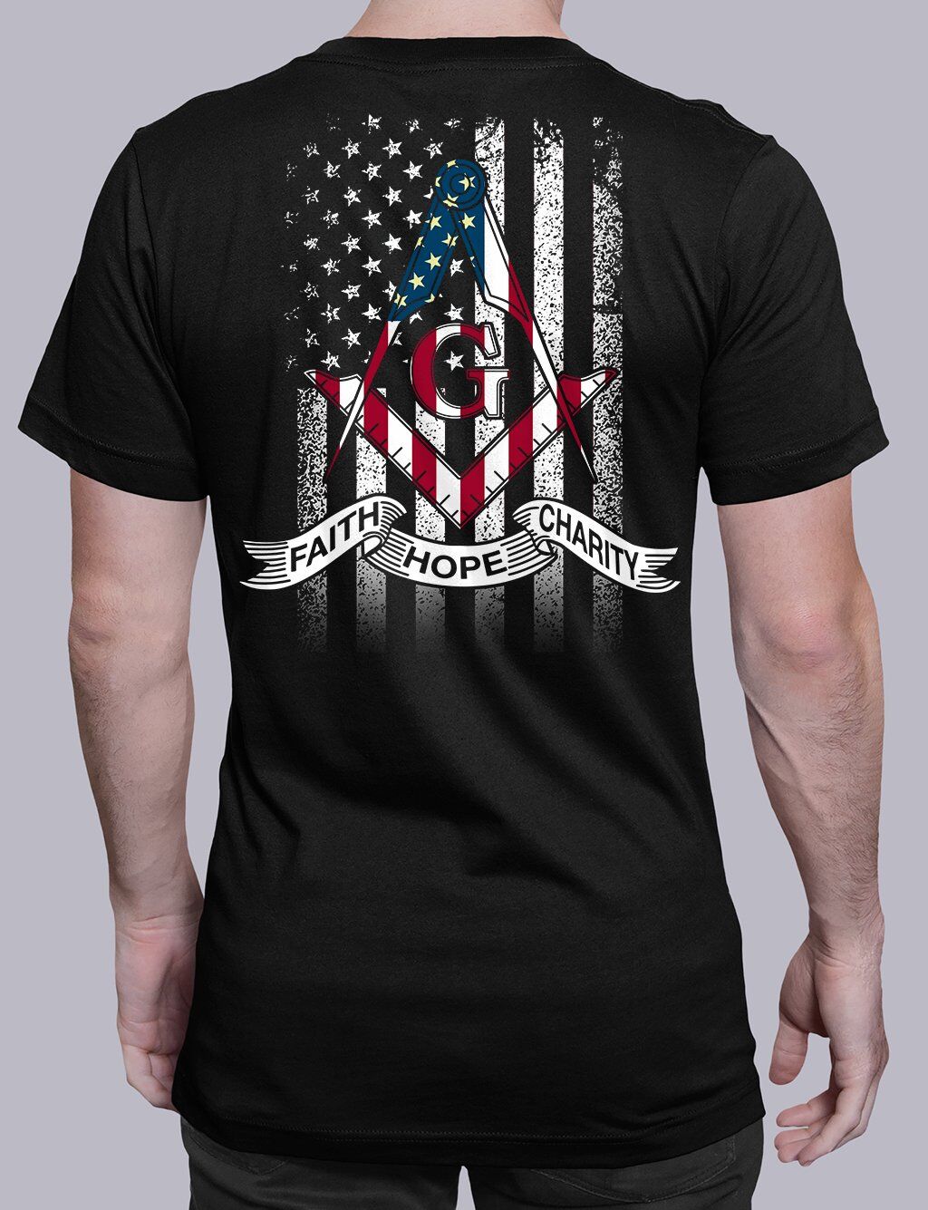 Faith Hope Charity American Flag T-Shirt