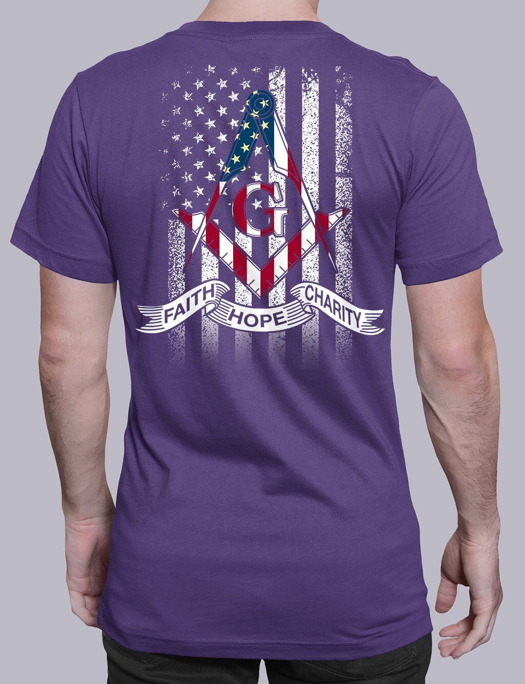 Faith Hope Charity American Flag T-Shirt - Image 3