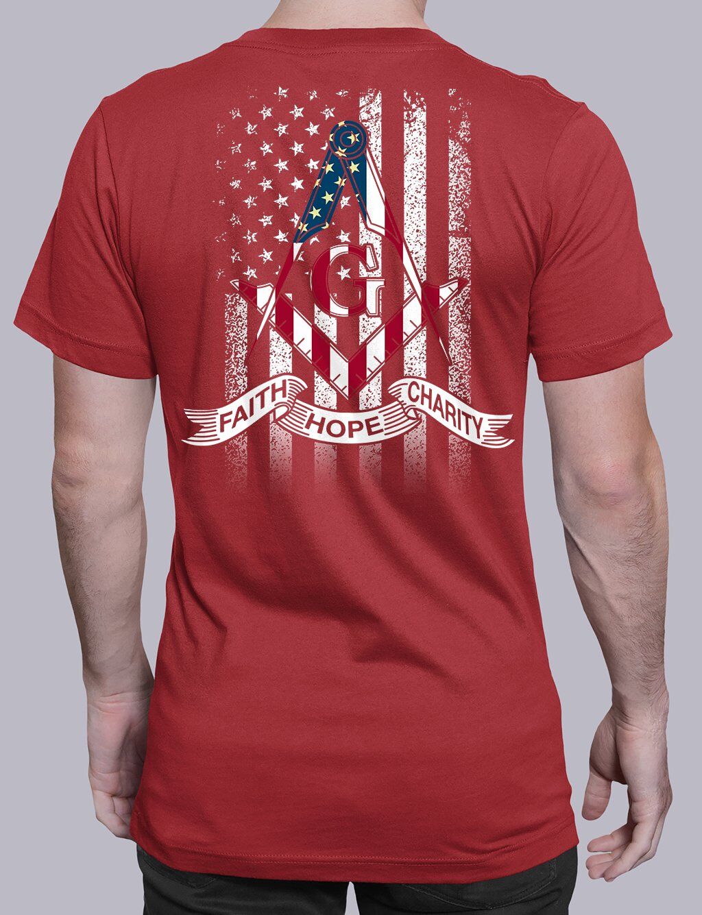 Faith Hope Charity American Flag T-Shirt - Image 4