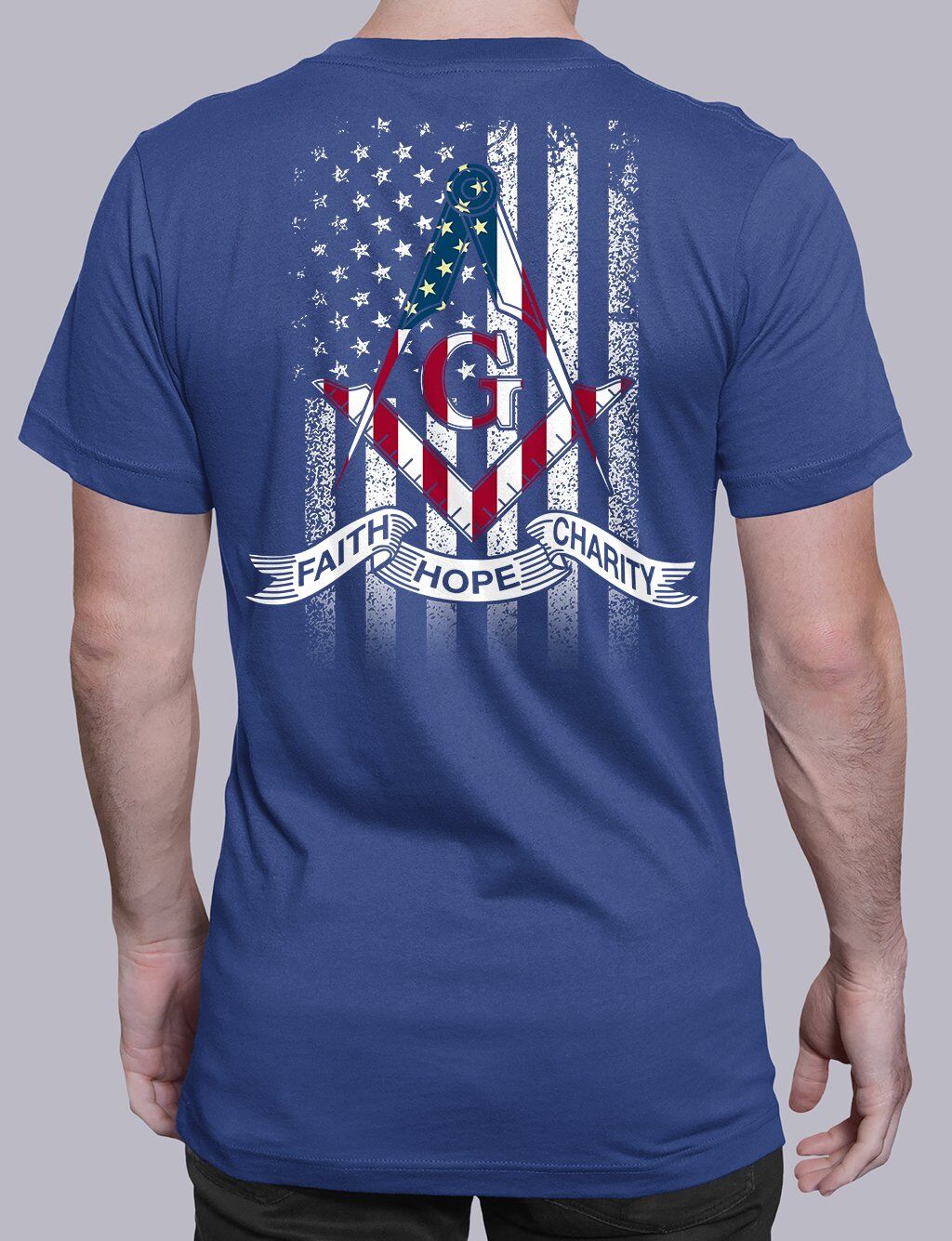 Faith Hope Charity American Flag T-Shirt - Image 5