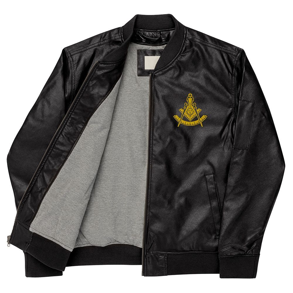 Past Master Masonic Leather Jacket - Image 8