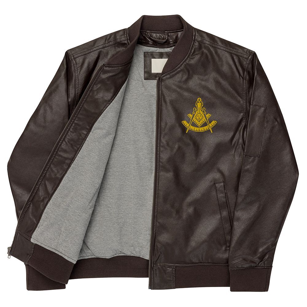 Past Master Masonic Leather Jacket - Image 4