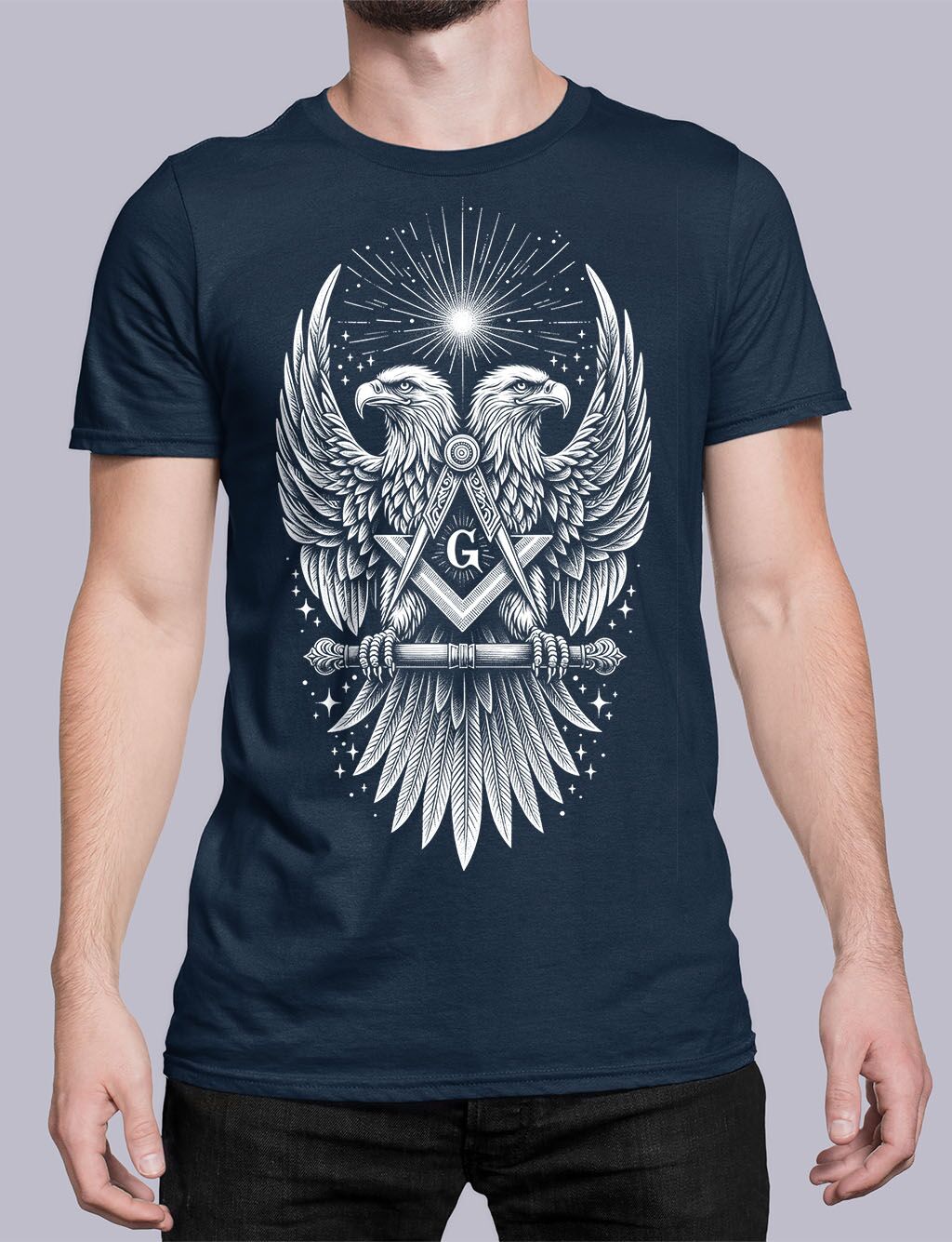The Double Headed Eagle Scottish Rite Masonic T-shirt - Image 2