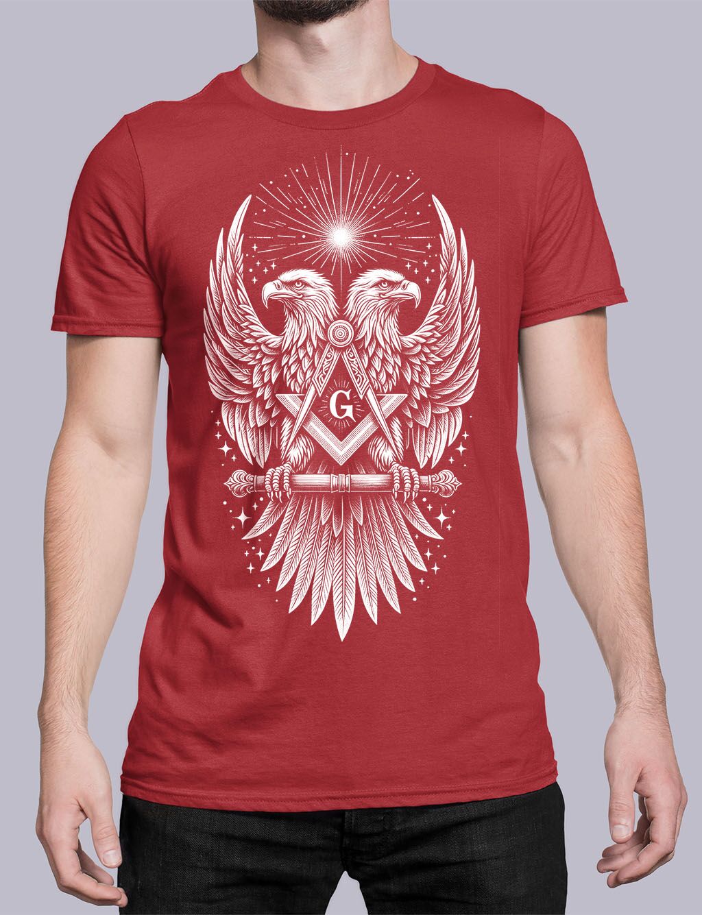 The Double Headed Eagle Scottish Rite Masonic T-shirt - Image 4