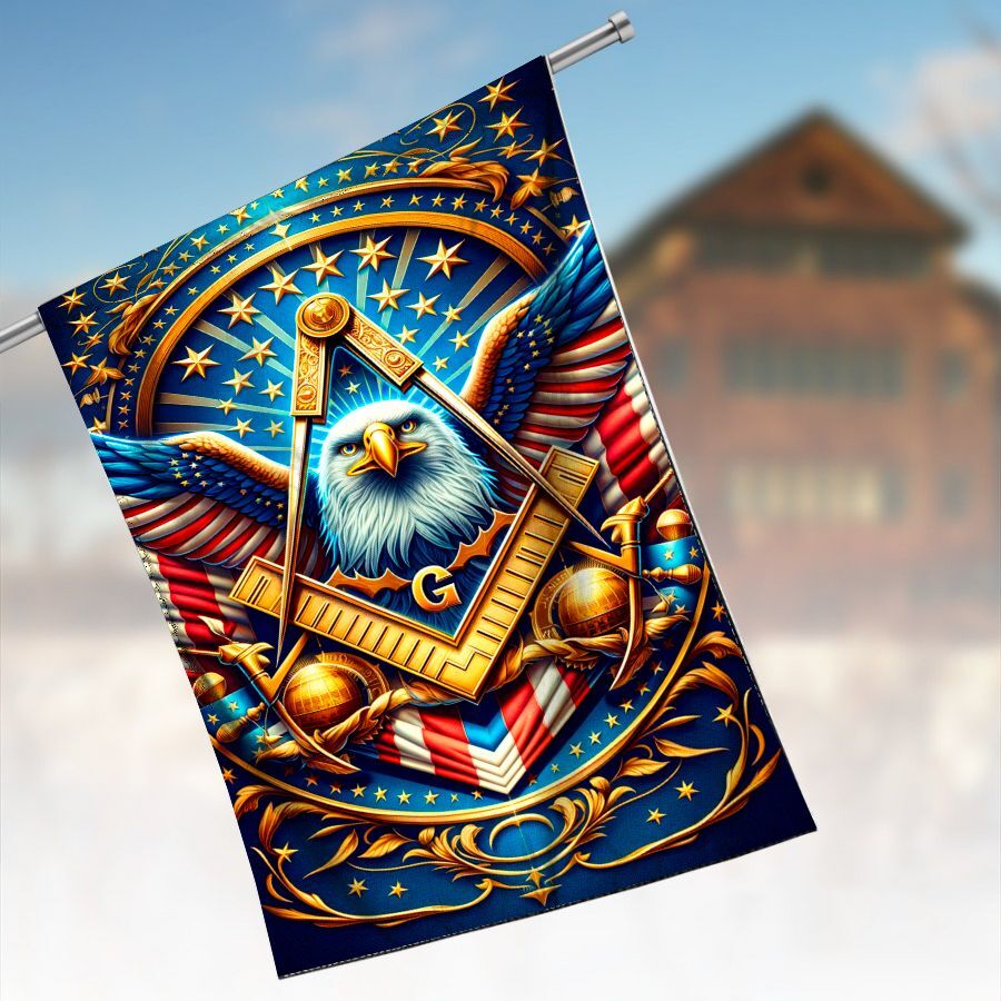 American Eagle, Square and Compass Freemason Flag