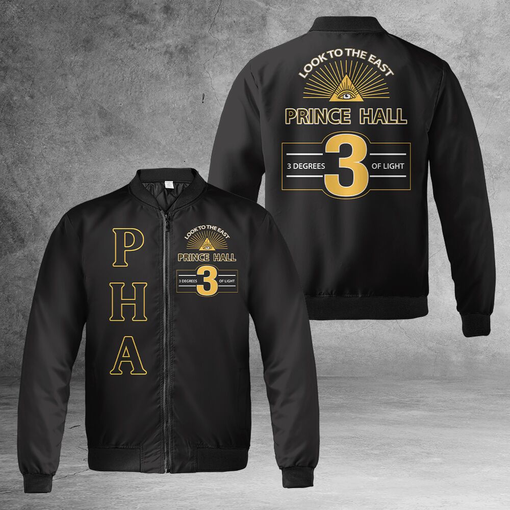 PHA Look To The East Masonic Quilt Bomber Jacket