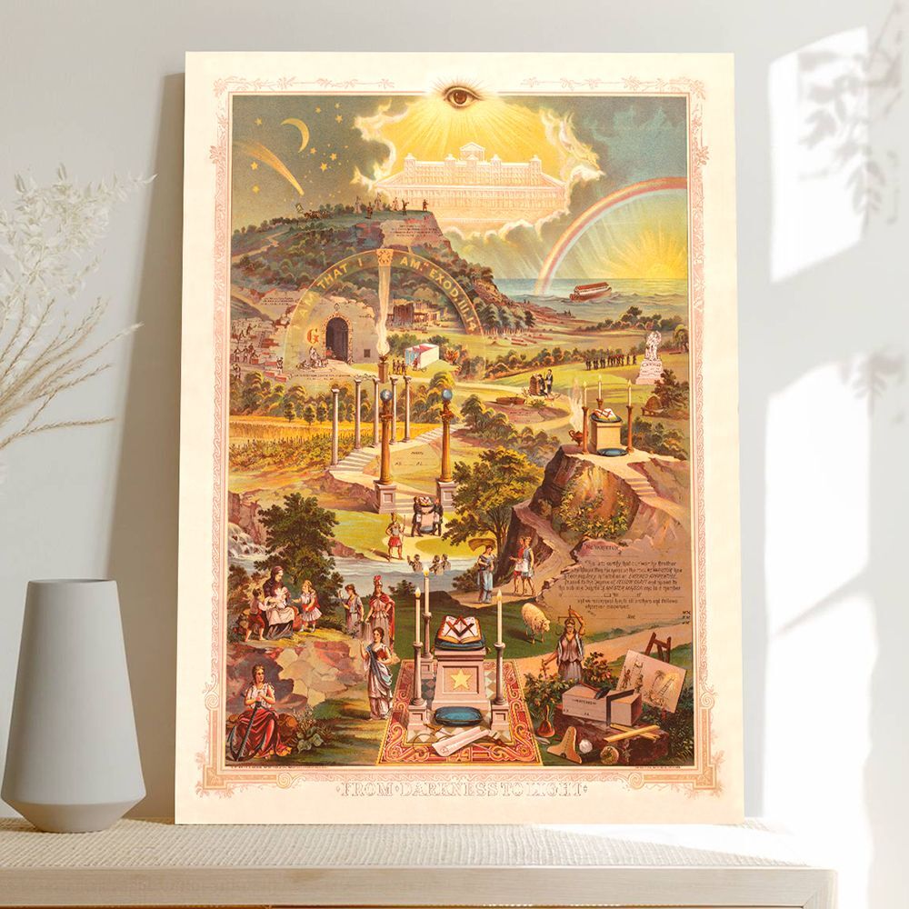 From Darkness To Light Masonic Poster